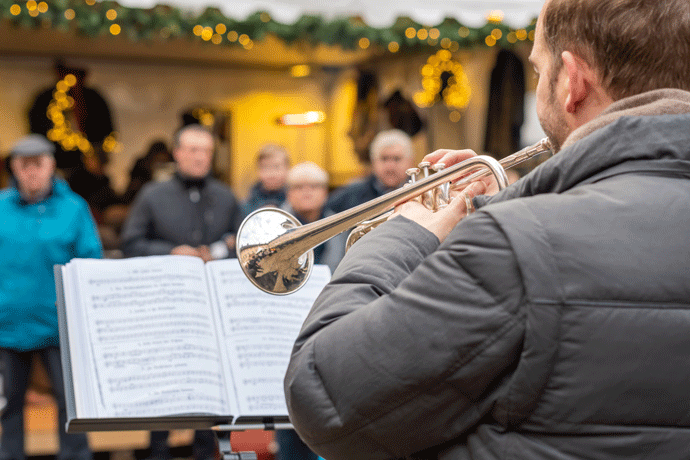 Blasmusik Trompeter Weihnachtsmarkt