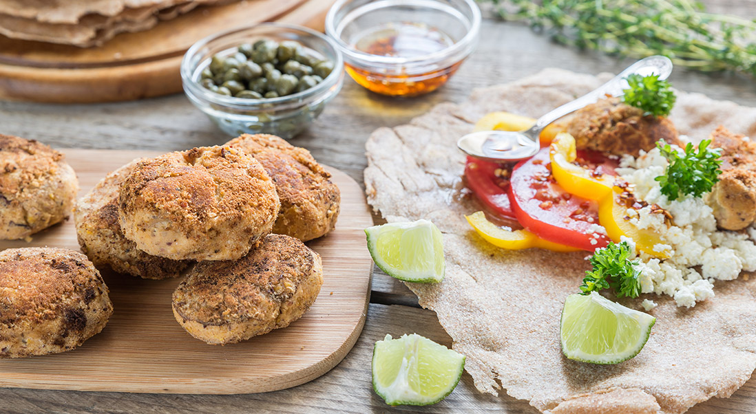 Leckere vegetarische Speise: Falafel  