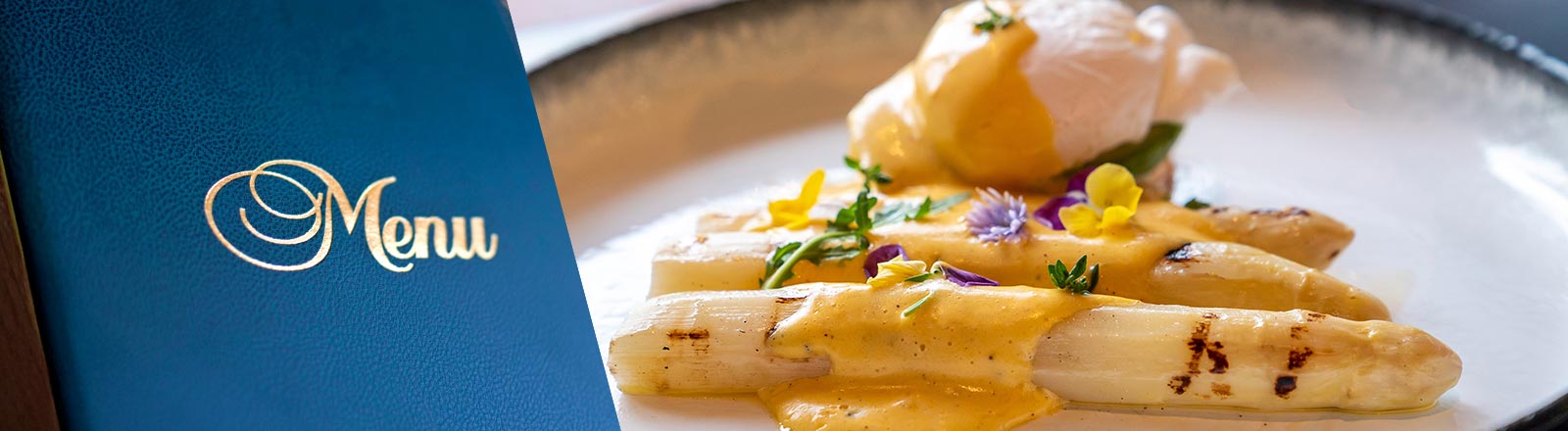 Spargel auf der Menukarte