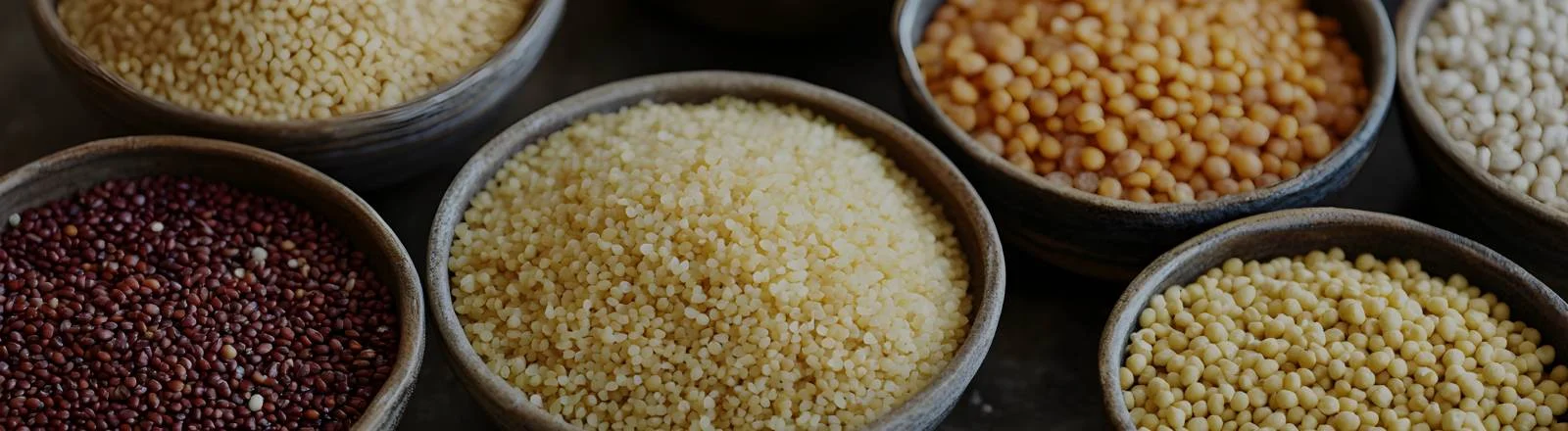 Schmuckbild: Getreide und Gewürze in Schalen