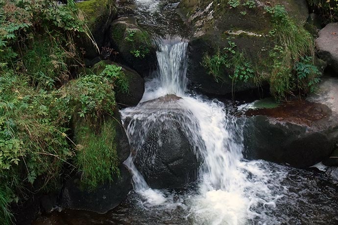 Ein kleiner Wasserfall im Schwarzwald, ganz in der Nähe des Hotels Öschberghof