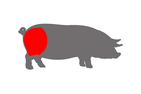 Der Schweineschinken enthält besonders viel Magerfleischanteil und kommt als Braten, Gulasch oder Geschnetzeltes auf den Tisch.
