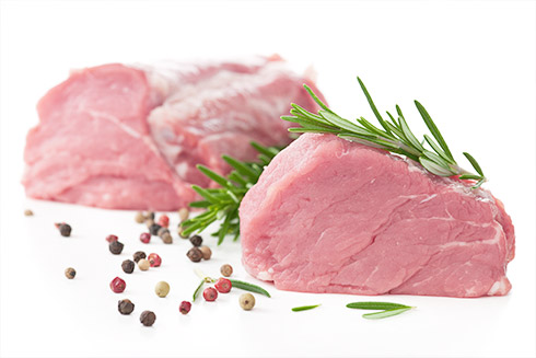 Fleisch von hoher Qualität: weißes Kalbfleisch