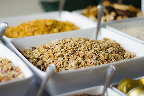 Besonders beliebt am Frühstücksbuffet: Granola