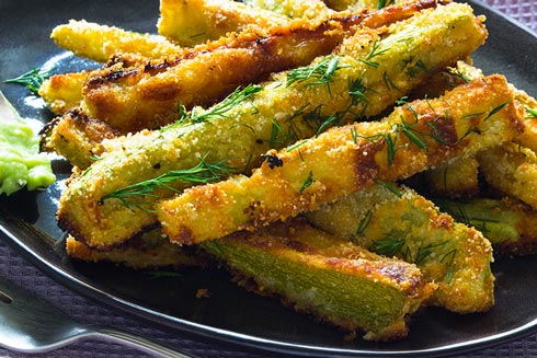 Goldbraune Beilage: Zucchini-Pommes