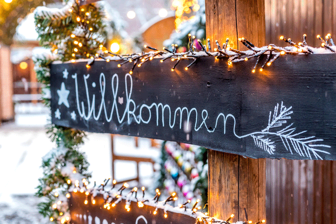 Schild Willkommen Weihnachtsmarkt