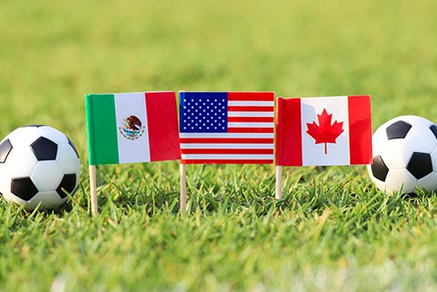 Deko-Flaggen Mexiko USA Kanada für die Fussball-WM