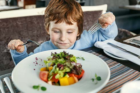 Gesundes Essen für Kinder im Restaurant