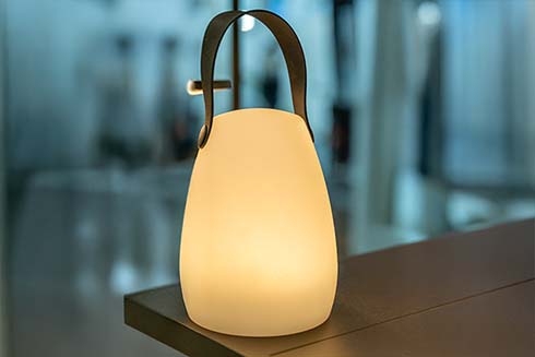 CHEFS CULINAR Tischlampe mit Ledergriff