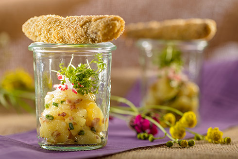 Kartoffelsalat im Glas