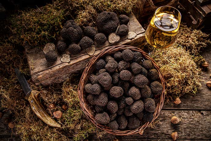 Trüffel, Qualitätstrüffel, Maserung von Trüffel