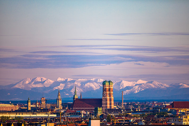Die Skyline von München
