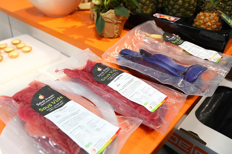 Vorgegartes Gemüse im Sous-Vide-Beutel auf der CHEFS CULINAR Messe in Düsseldorf