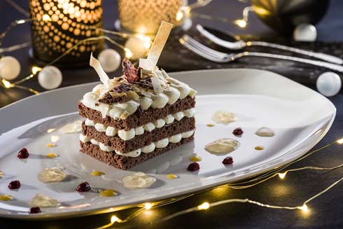 Schokoladenschnitte mit Champagner-Jelly