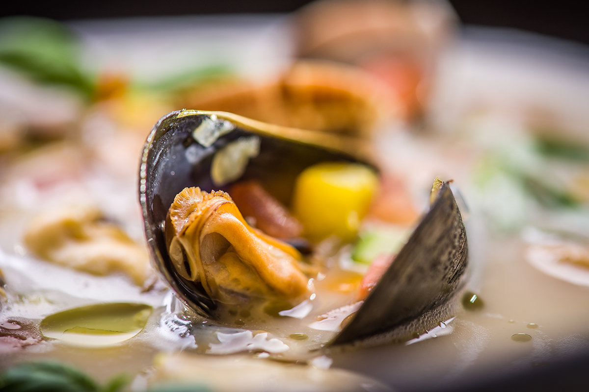 Muscheltopf mit eingelegtem Kürbis | Rezept