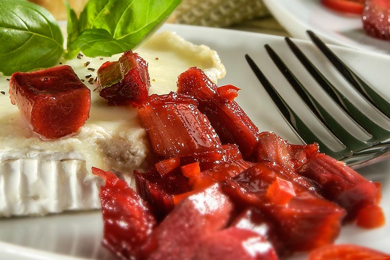 Eingekochte Rhabarber-Stücke