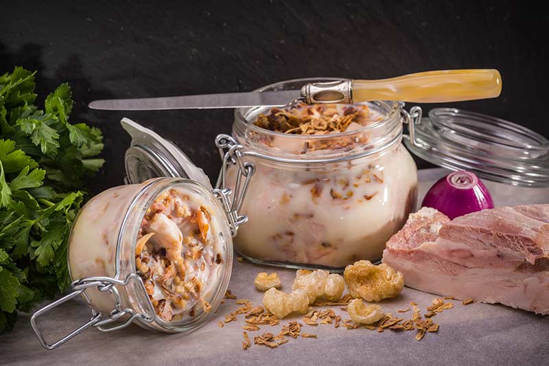 Schweinebauch-Rillettes