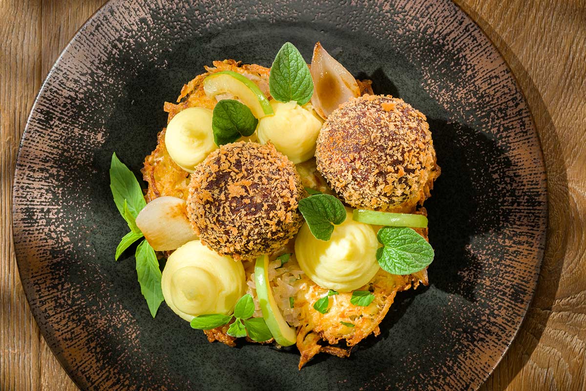 Thüringer Blutwurst mit Kartoffel-Mousseline auf deftigen ...