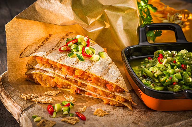 Kürbis-Curry-Quesadillas