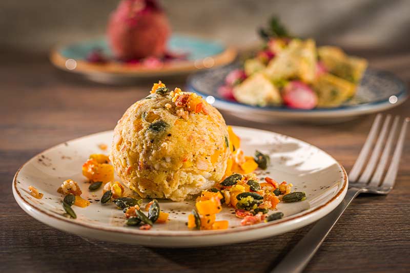 Semmelknödel mit Kürbis