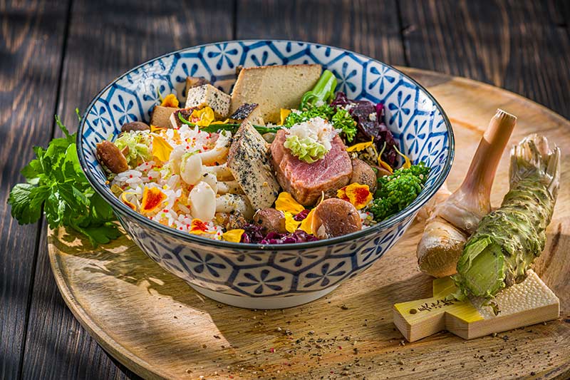 Chefs Rice mit Tofu, Tuna und Vegetables