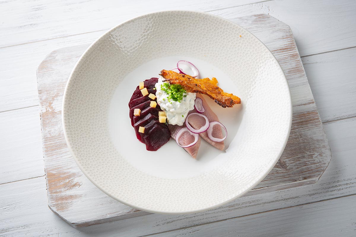 Seidenmatjes | Rote Bete | Kartoffel | Quitte