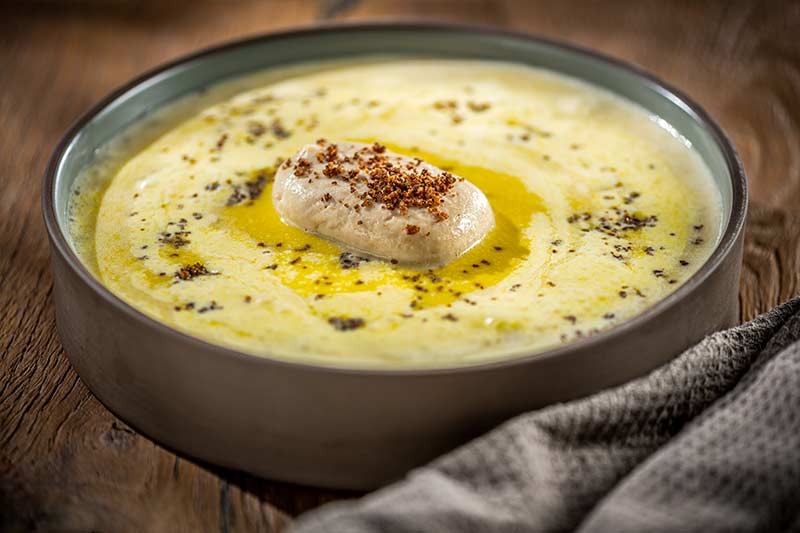 Maisschaumsuppe Rindfleisch