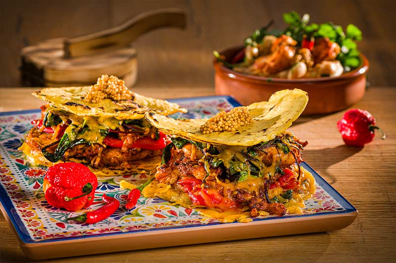 Quesadilla mit Pescada und Gambas