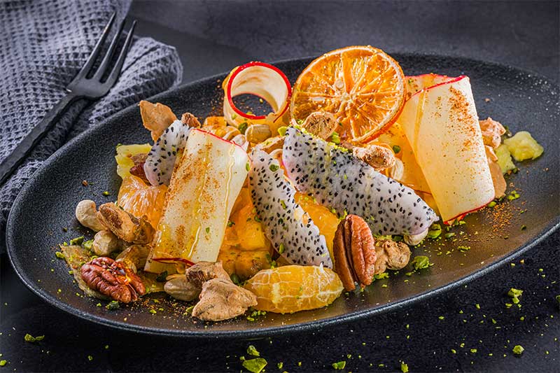 Karamellisierte Fruchtbowl