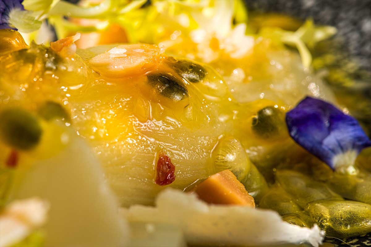 Chicorée in Maracuja geschmort mit Pecorino und gerösteten ... Chicorée in Maracuja geschmort mit Pecorino und gerösteten ...
