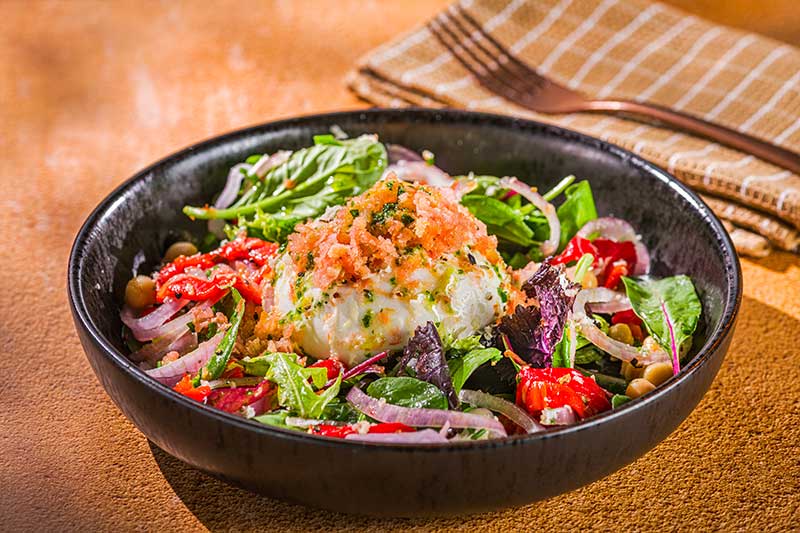 Vegane Buratta mit freeze Tomaten
