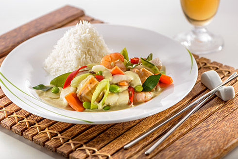 Thai-Fischcurry mit Basmatireis