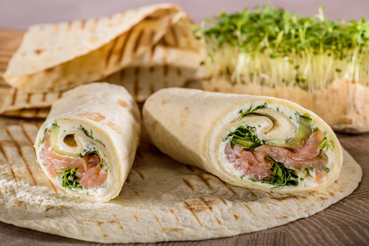 Wrap mit Wasabi-Frischkäse und Graved Lachs | Rezept