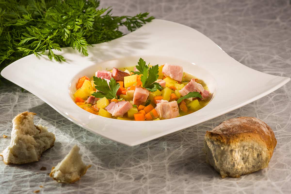 Karotten-Kartoffel-Eintopf mit Rauchfleisch | Rezept
