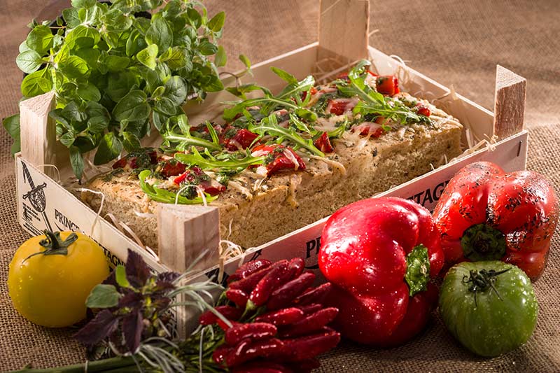 Focaccia mit Grillpaprika