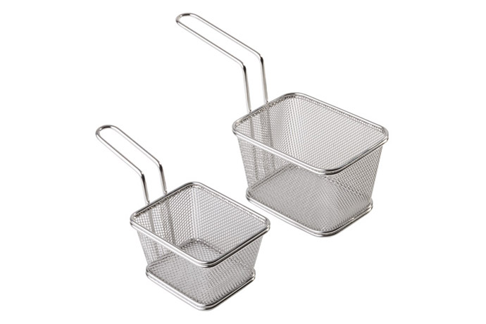 APS, Serie Snack-Holder, Servier-Frittierkorb, Edelstahl, 10 x 8,5 cm, H 6,5 cm, Grifflänge 9 cm