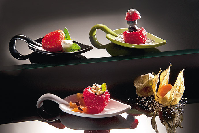 APS Fingerfood-Löffel LEAF, Melamin grün, 10 x 4,5 cm, H 1,5 cm