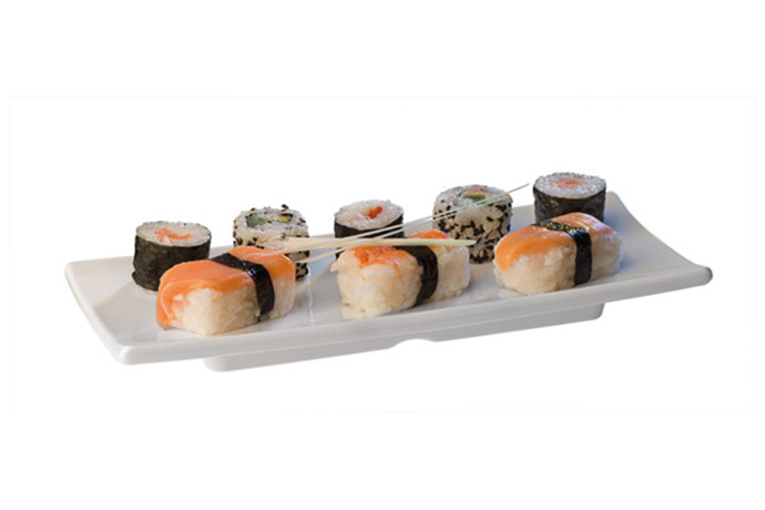 APS, Tablett Sushiboard, Melamin schwarz, 24 x 10,5 cm, H 2,5 cm