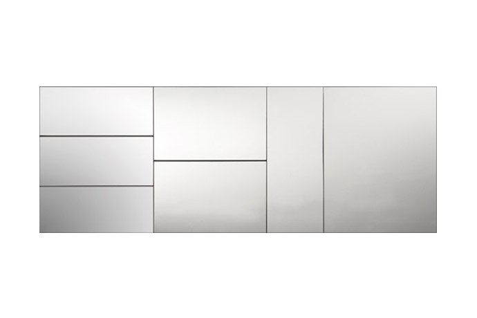 APS, Gastronorm Spiegelplatte MIRROR SILVER, mit Antirutsch-Füßchen, 53 x 32,5 cm, GN 1/1