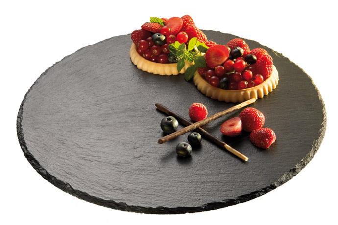 APS, Naturschieferplatte rund, Ø 28 cm, Materialstärke 4 - 7 mm