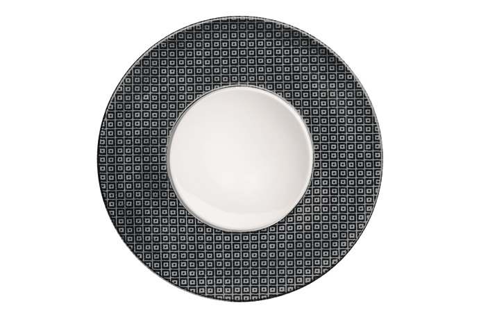 Bauscher, Serie Compliments, Exquisitfahnenteller, flach, 34 cm, Dekor Glimmer Quadrate