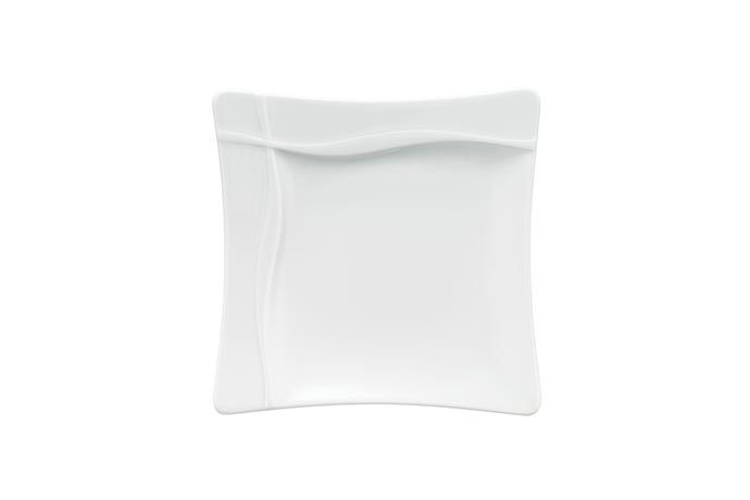 Bauscher, Serie Pleasure, Teller flach, mit Fahne, quadratisch, 27 x 27 cm