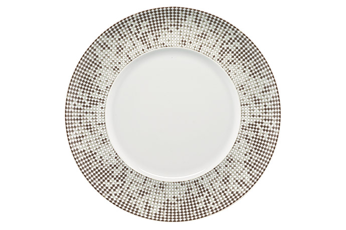 Bauscher, Serie Enjoy, Teller flach rund, Fahne, 23 cm, Dekor Country Style Gray