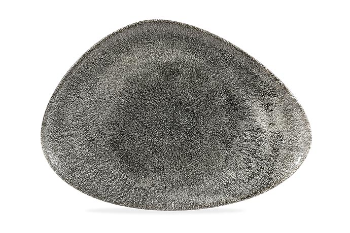 Churchill,Studio Prints Raku, RAKU Quartz Black, Triangle Plate 14x9