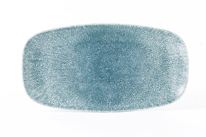 Churchill, Raku, Topaz Blue, Chef`s Oblong Platte 29,8x15,3cm