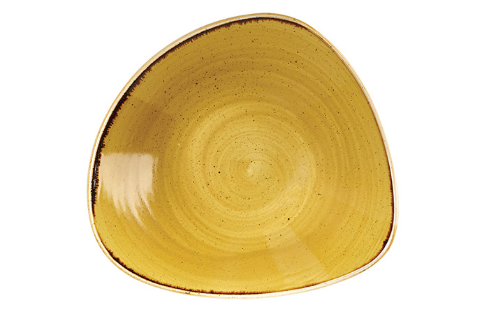 Churchill, Stonecast, Mustard Seed Yellow, Triangel Bowl, 23,5 cm, 60 cl