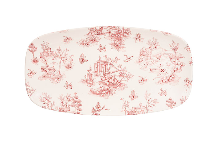 Churchill, Vintage Prints, Toile Cranberry, Teller rechteckig, 35 x 18,5 cm