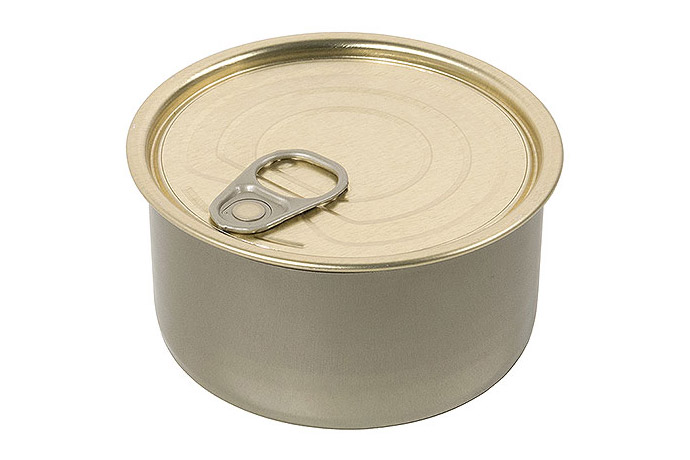 Contacto, Konservendose rund, beschichtetes Stahlblech, 0,20 l, D 8,5 cm, H 4 cm