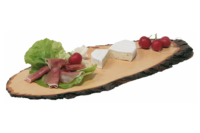 Kesper, Rinden-Servierbrett, lackiert, 40-49 x 17 x 1,5 cm