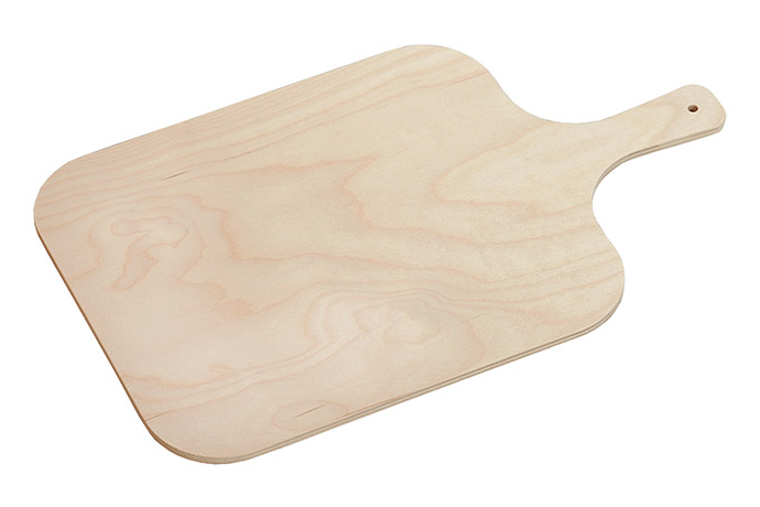Kesper, Flammkuchenbrett mit Griff, helles Buchenholz, 52 x 32 cm H 0,8 cm    